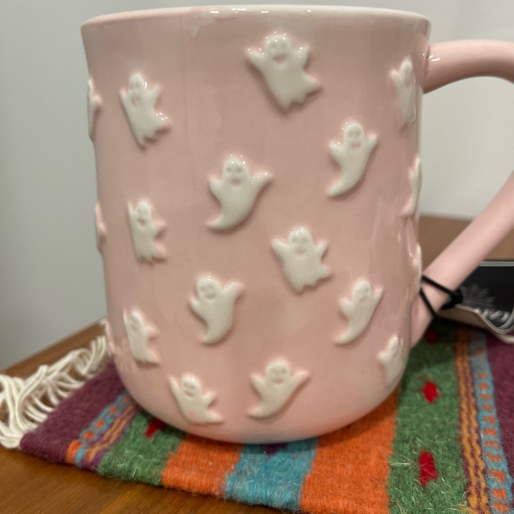 Cobwebs and Cauldrons Pink Ghost Mug